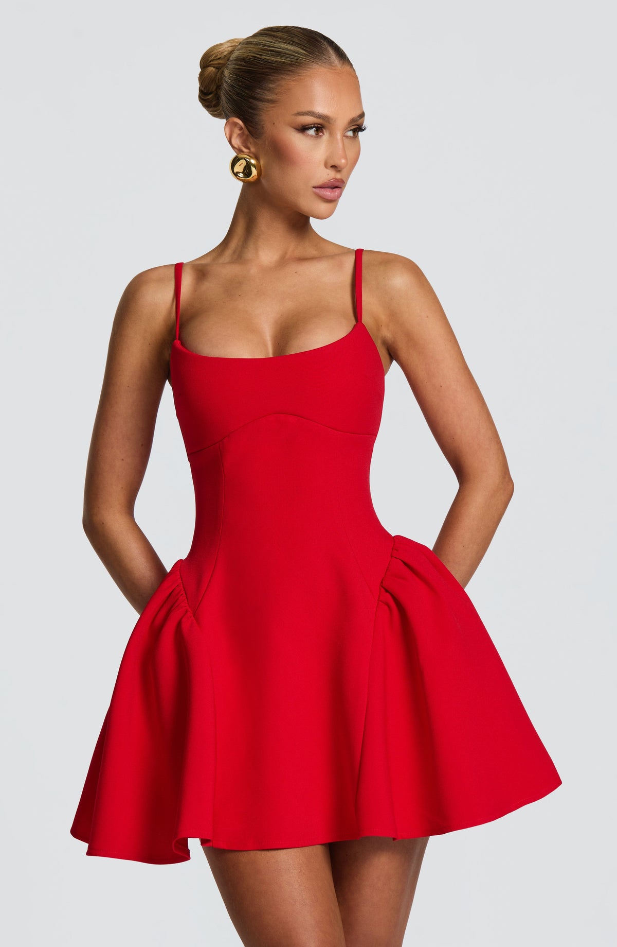 R.F Women's Dress Kiah Mini Red Crepe Party
