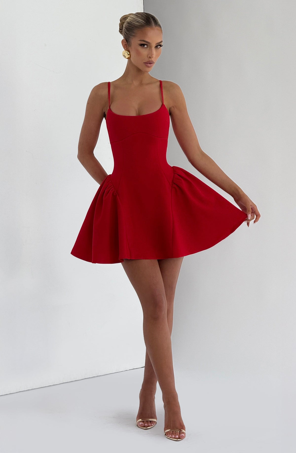 R.F Women's Dress Kiah Mini Red Crepe Party