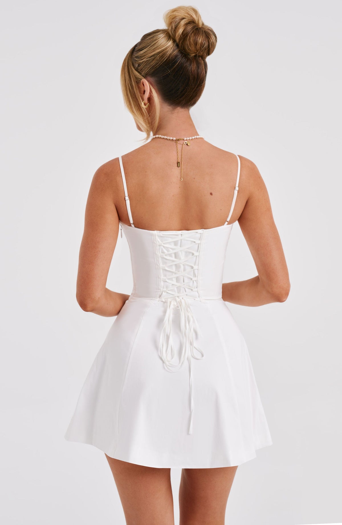 R.F Women's Dress Lacey Ivory Cotton Corset Party