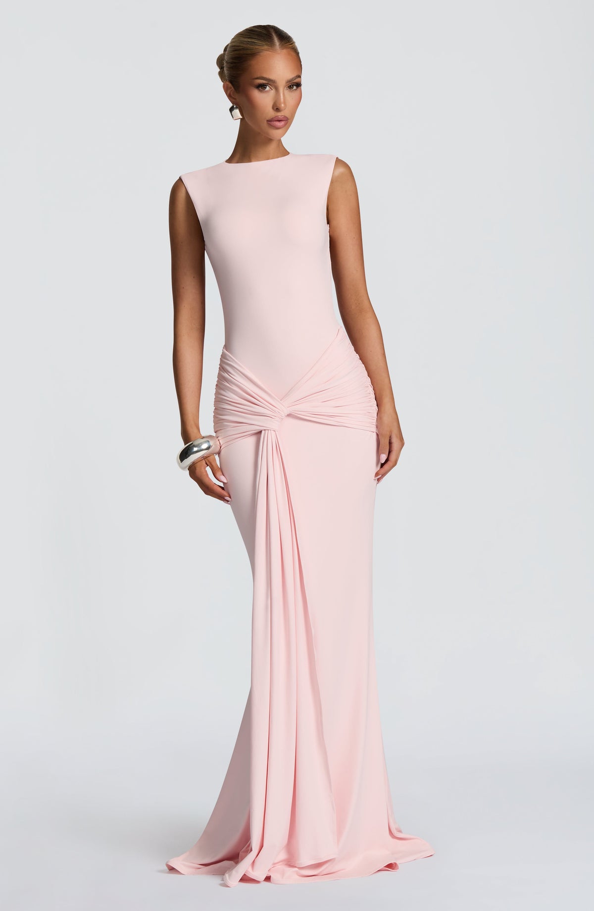 DIA Women's Dress Lorenza Maxi Blush Jersey Ruched Formal