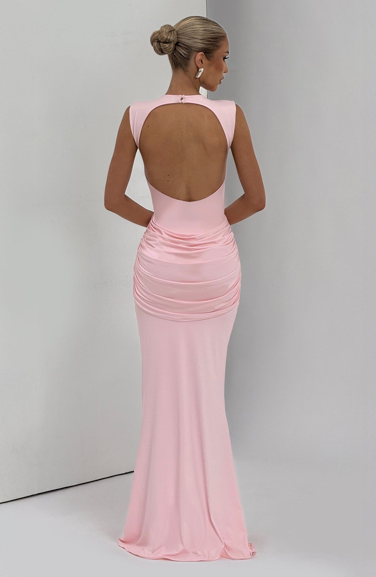 DIA Women's Dress Lorenza Maxi Blush Jersey Ruched Formal