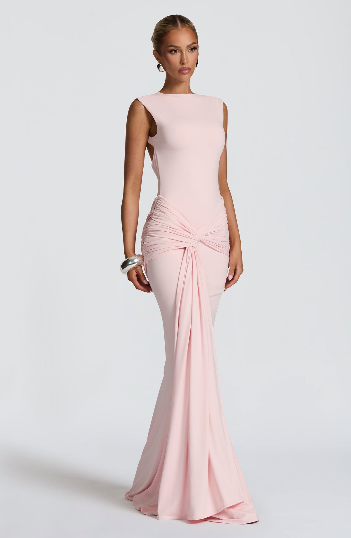 DIA Women's Dress Lorenza Maxi Blush Jersey Ruched Formal