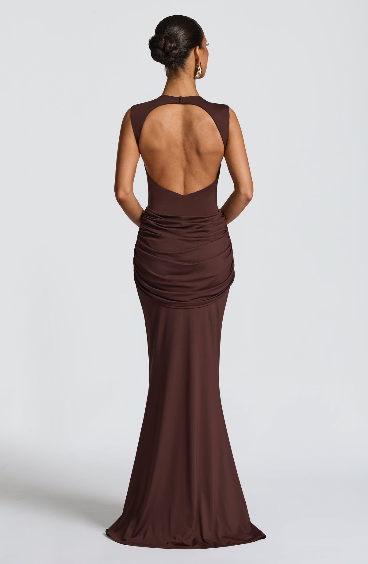 DIA Women's Maxi Dress Lorenza Plum Brown Jersey Formal