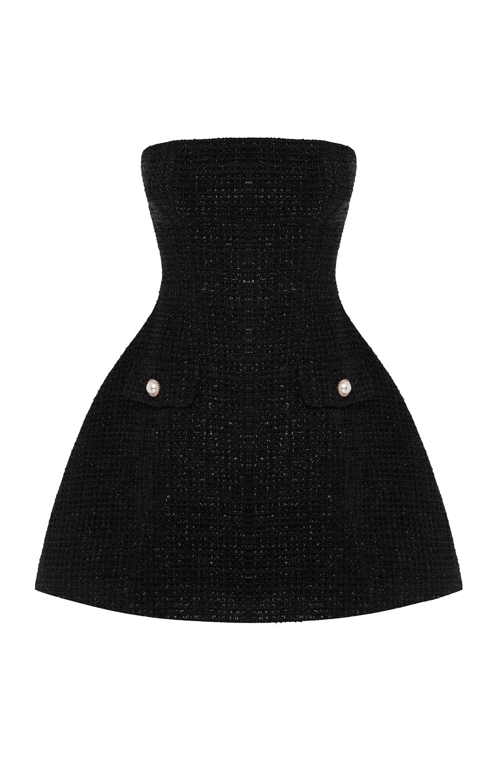 M.T Women's Dress Lottie Bubble Hem Black Tweed Party