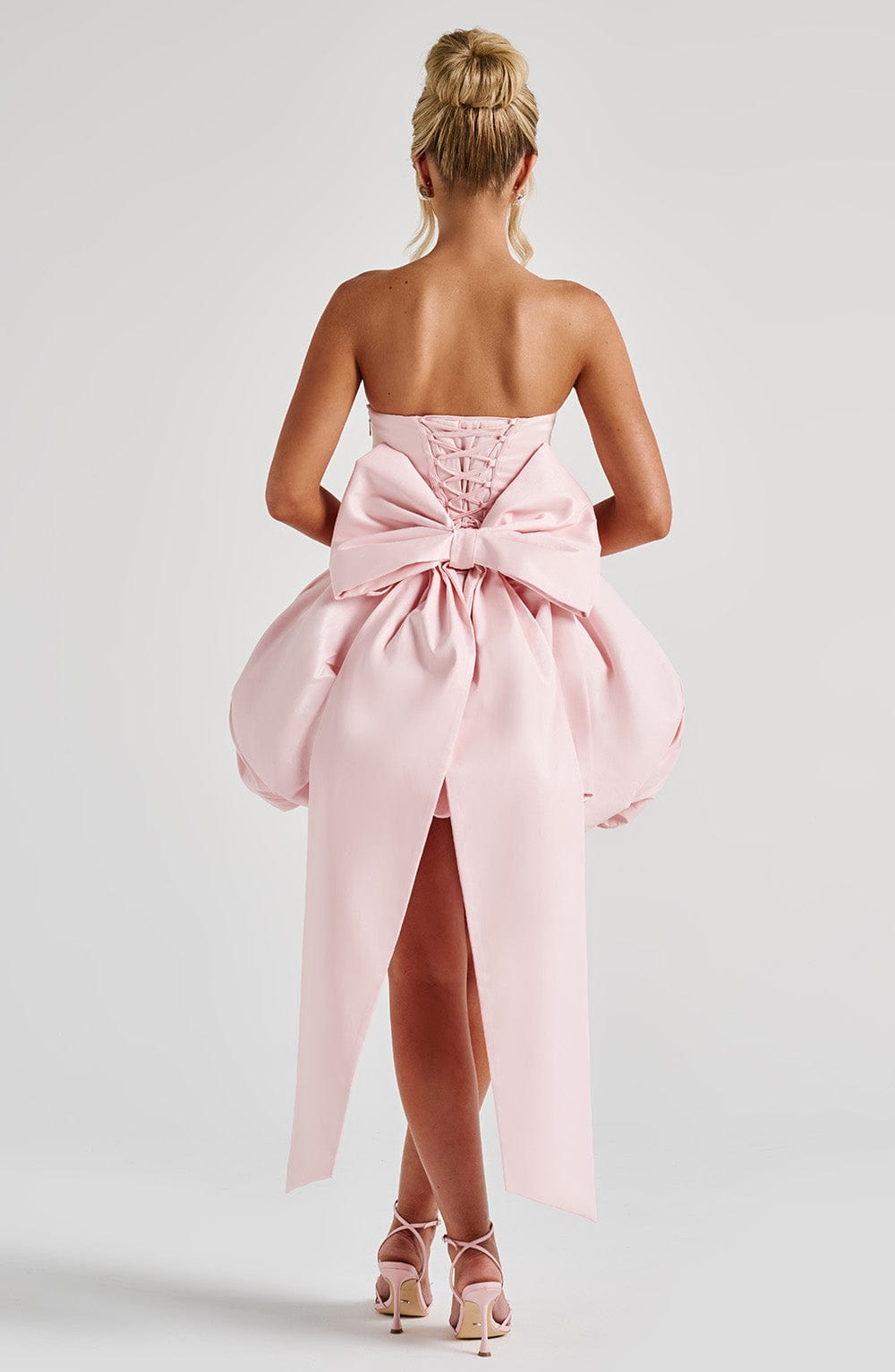 S.M Women's Dress Mini Blush Textured Taffeta Party