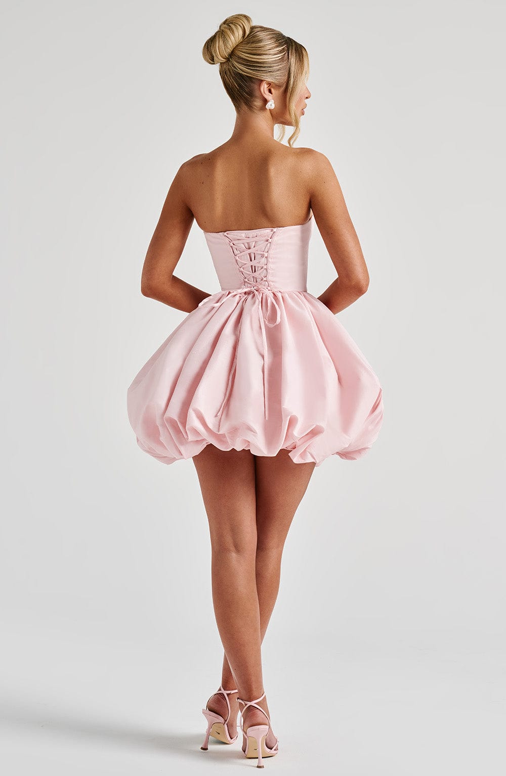 S.M Women's Dress Mini Blush Textured Taffeta Party