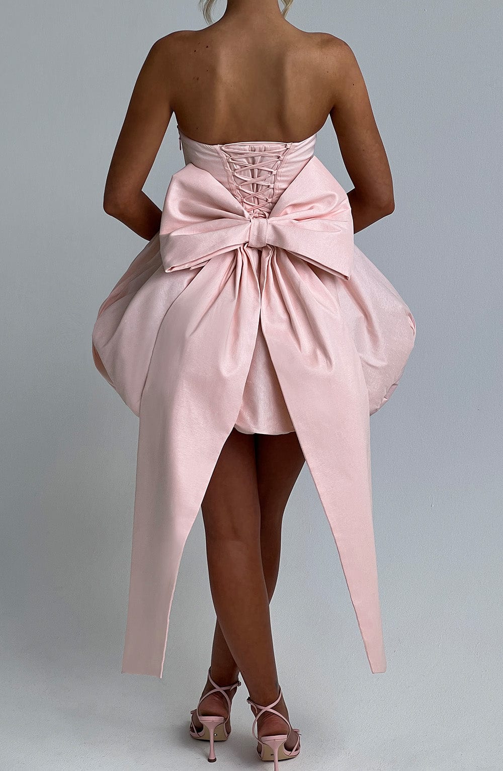 S.M Women's Dress Mini Blush Textured Taffeta Party