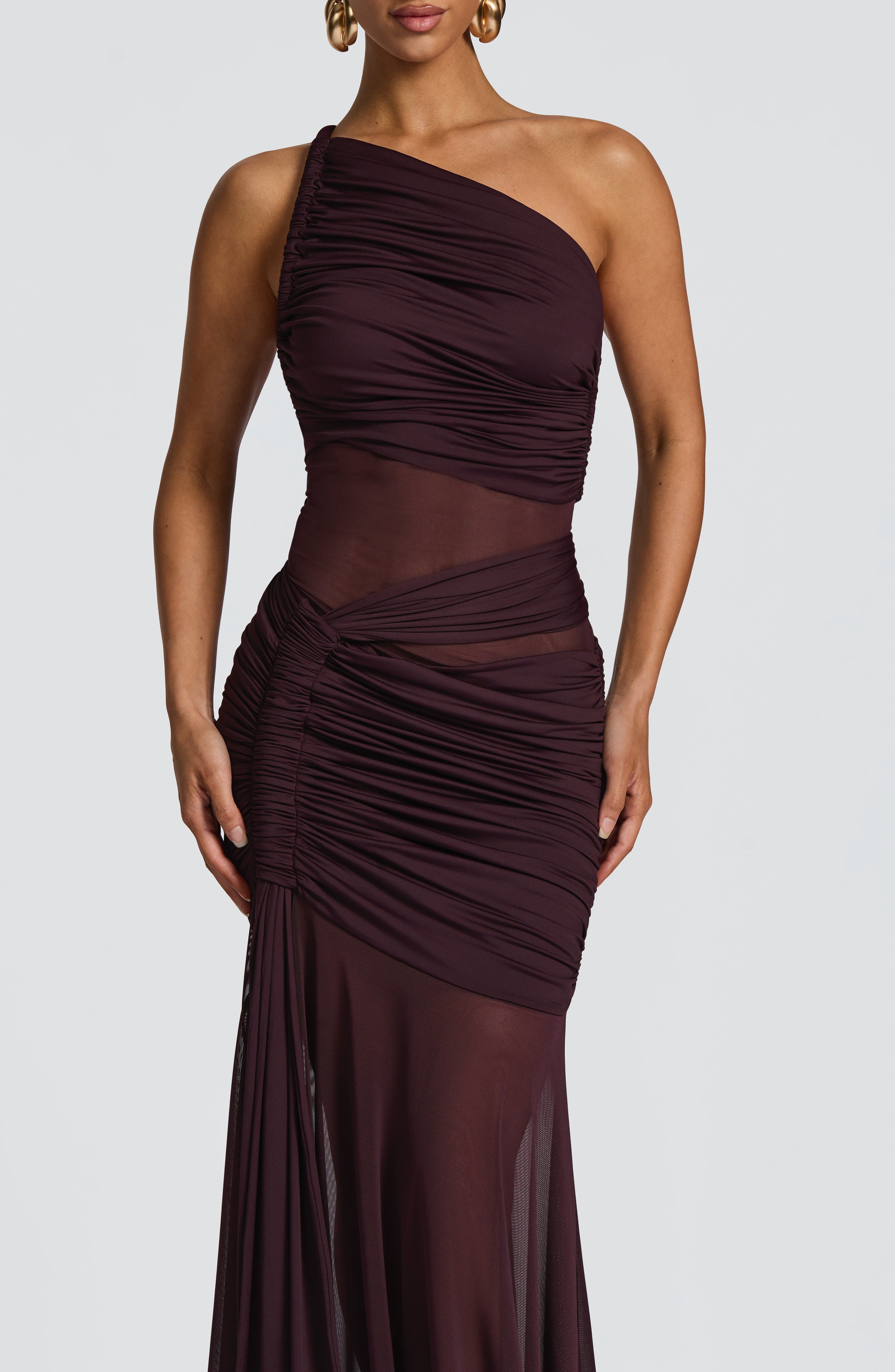 DIA Women's Dress Maxi Plum Slinky Jersey Formal