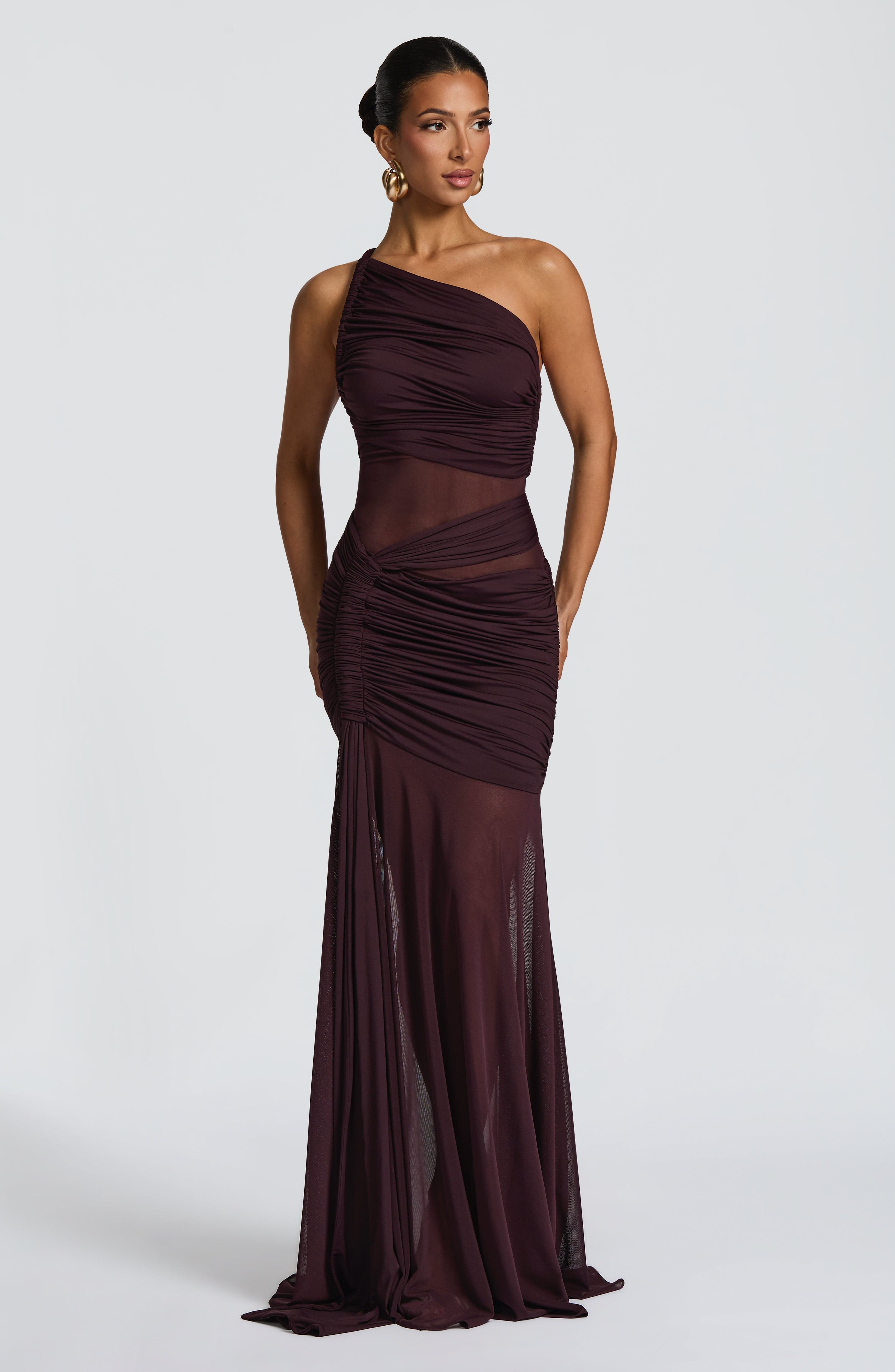 DIA Women's Dress Maxi Plum Slinky Jersey Formal