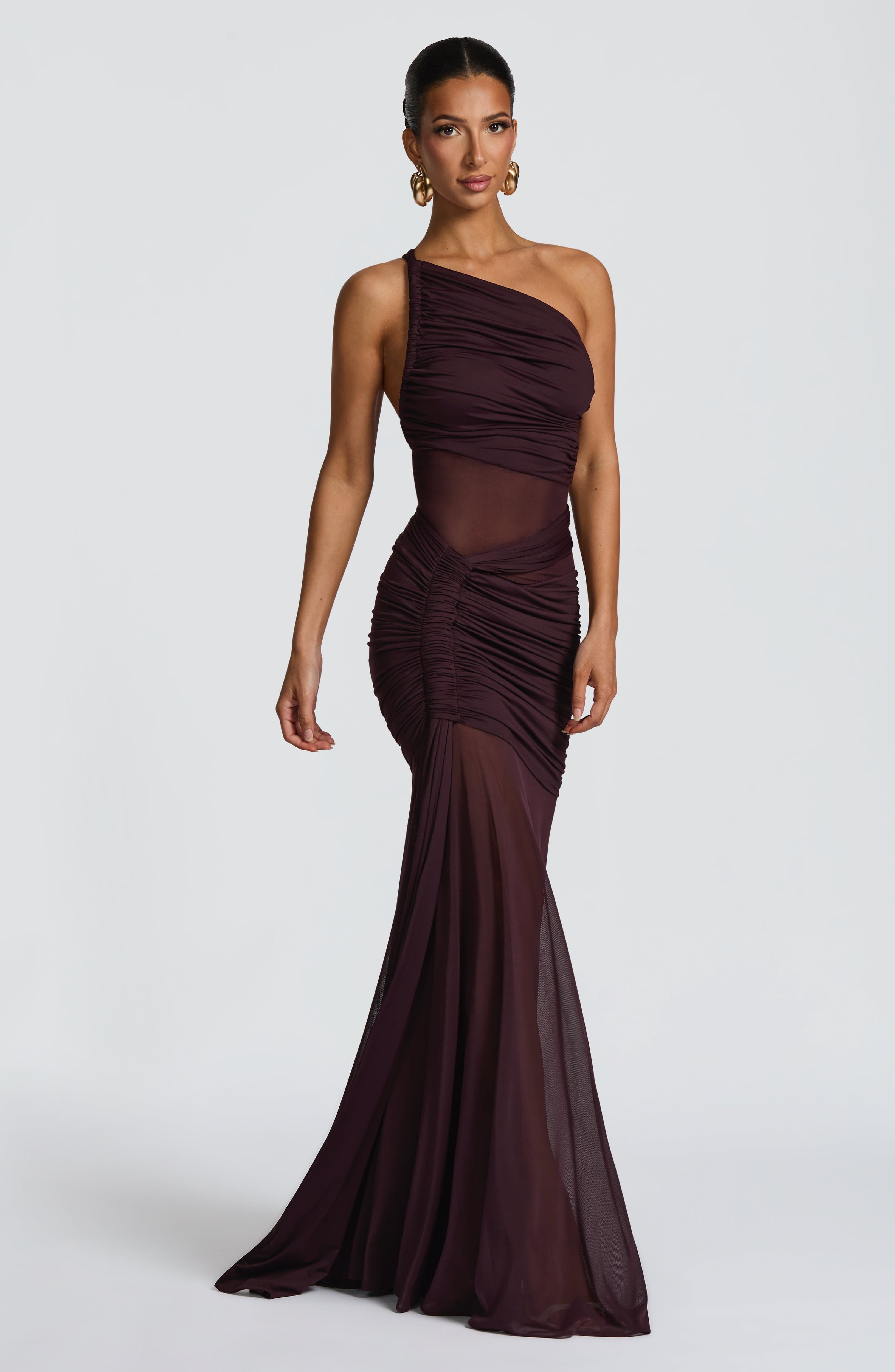 DIA Women's Dress Maxi Plum Slinky Jersey Formal
