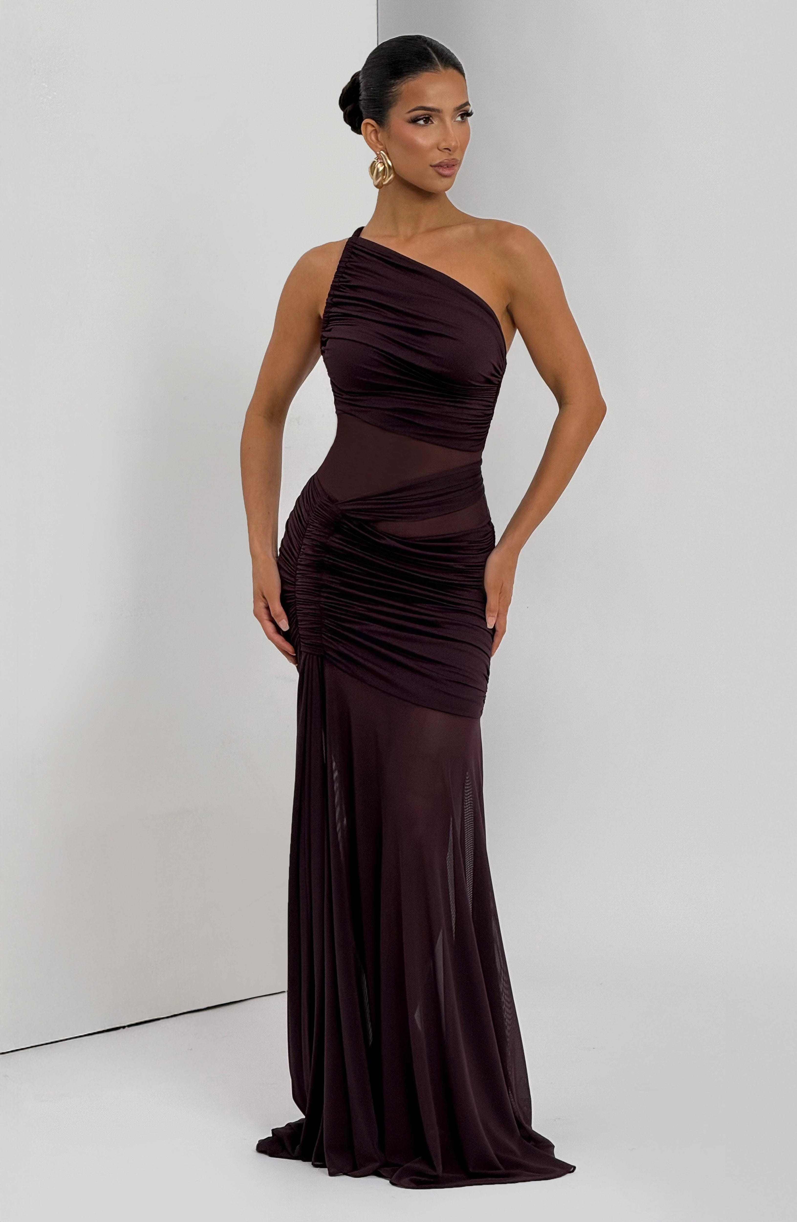 DIA Women's Dress Maxi Plum Slinky Jersey Formal
