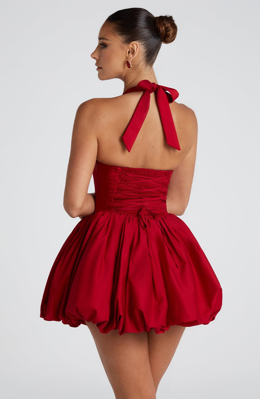 S.M Women's Dress Mini Red Halter Party