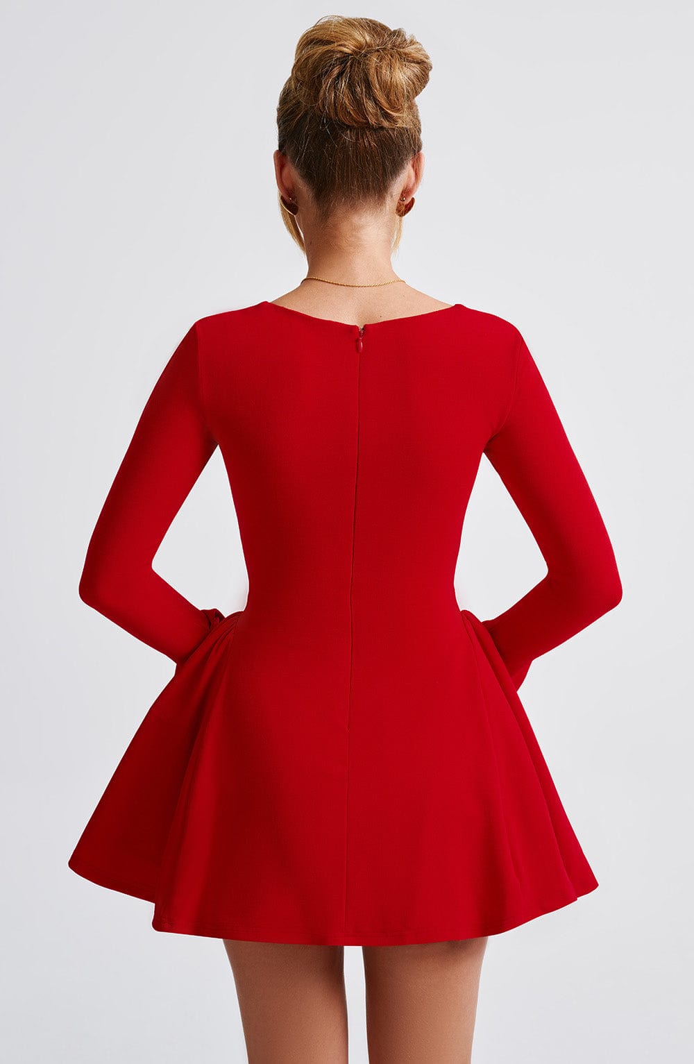 Women's Dress Megan Mini Flare Red Crepe Party