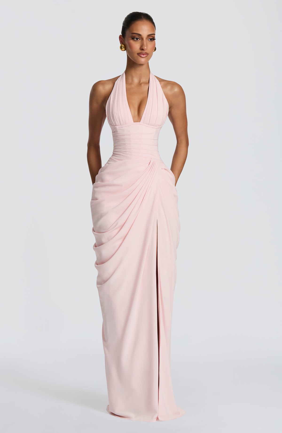 T.X Women's Dress Minette Maxi Corset Blush Chiffon Formal