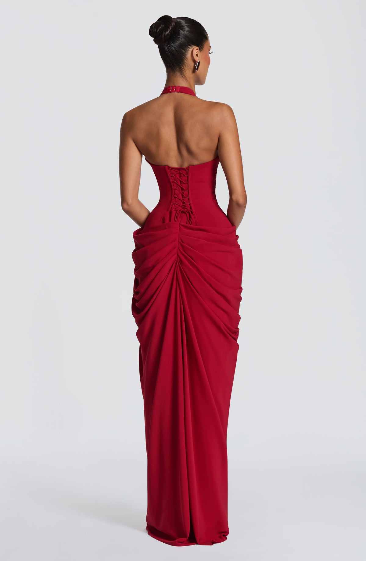 T.X Women's Dress Maxi Corset Deep Red Chiffon Formal