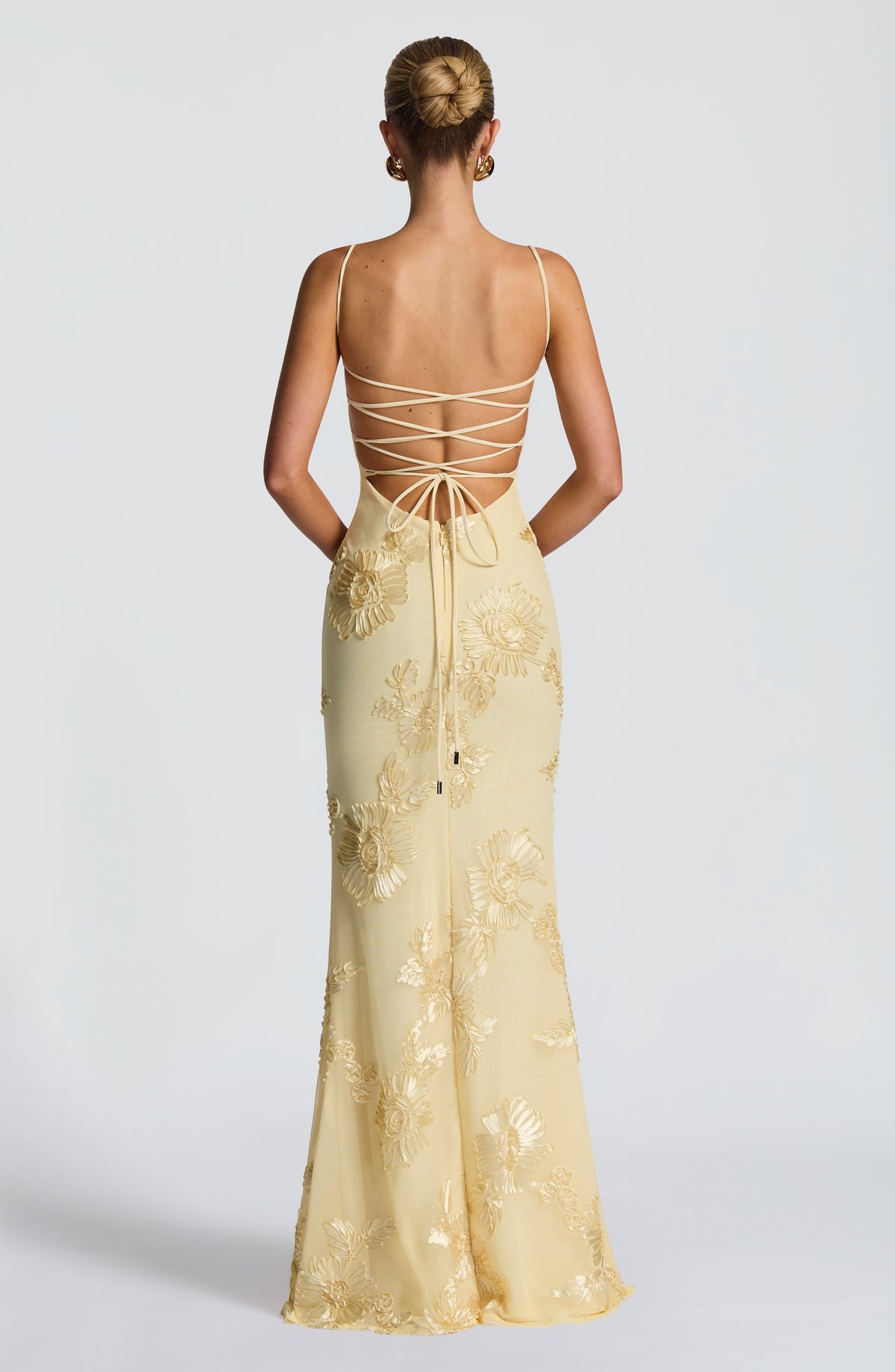 L.F Women's Dress Corset Lemon Floral Appliqué Evening