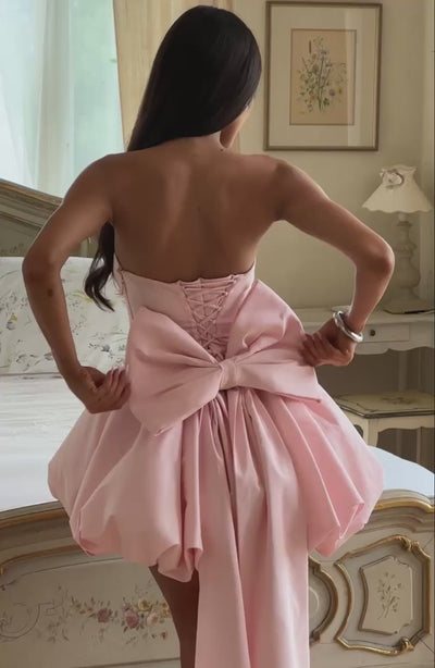 S.M Women's Dress Mini Blush Textured Taffeta Party