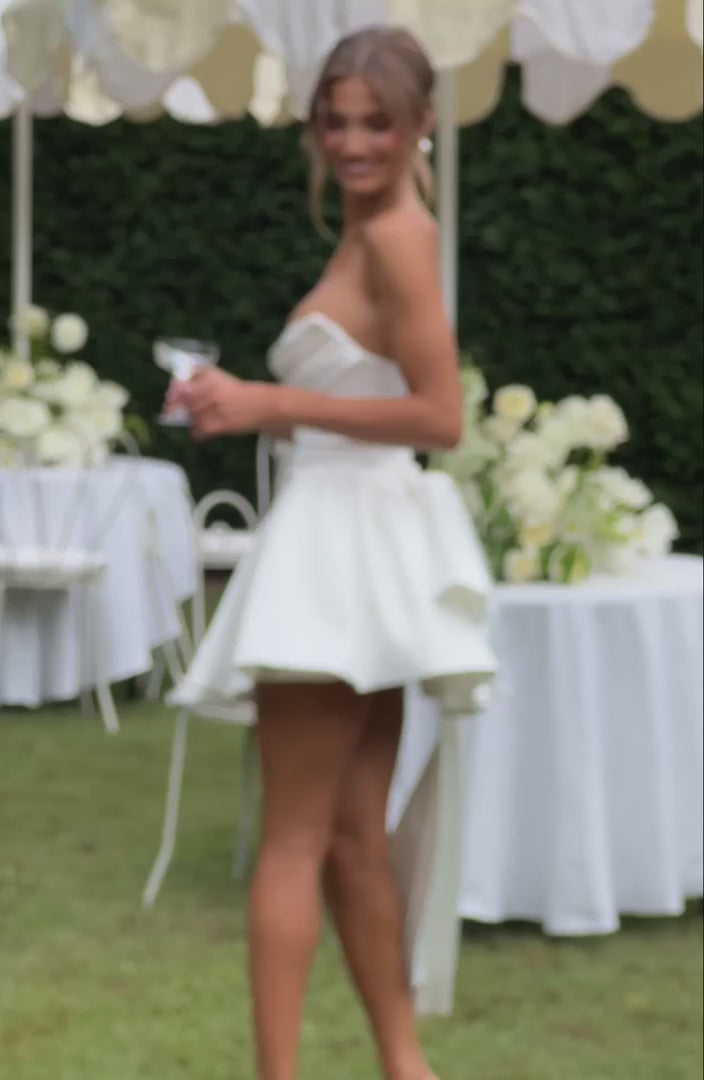 Babyboo Fashion Women's Dress Strapless Cowl Neck Ivory Satin Bridal Party