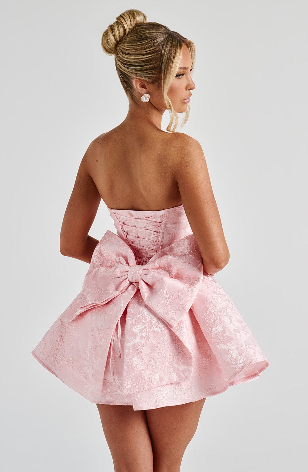 K.Y Women's Dress Salome Mini Blush Jacquard Party