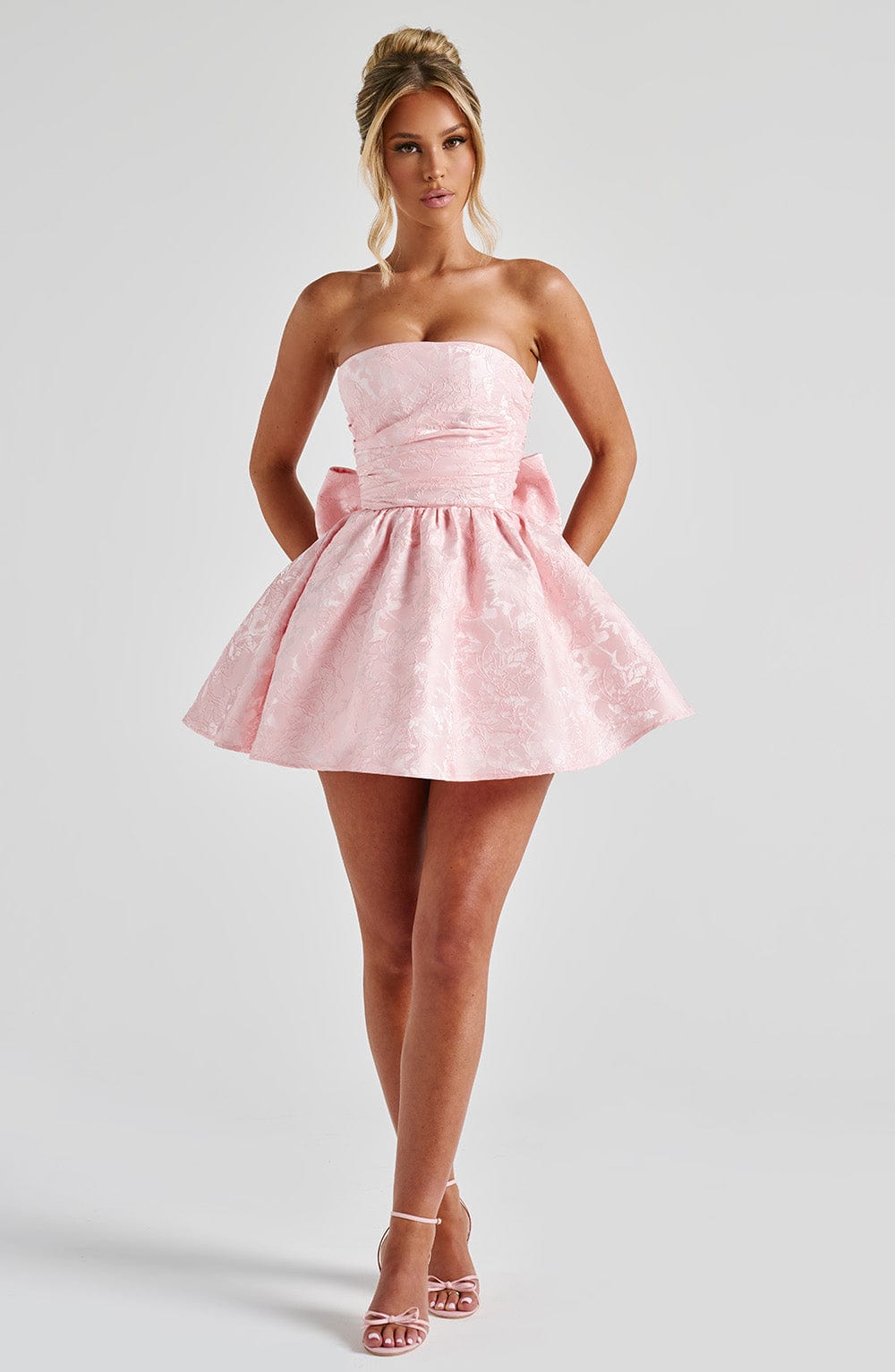 K.Y Women's Dress Salome Mini Blush Jacquard Party