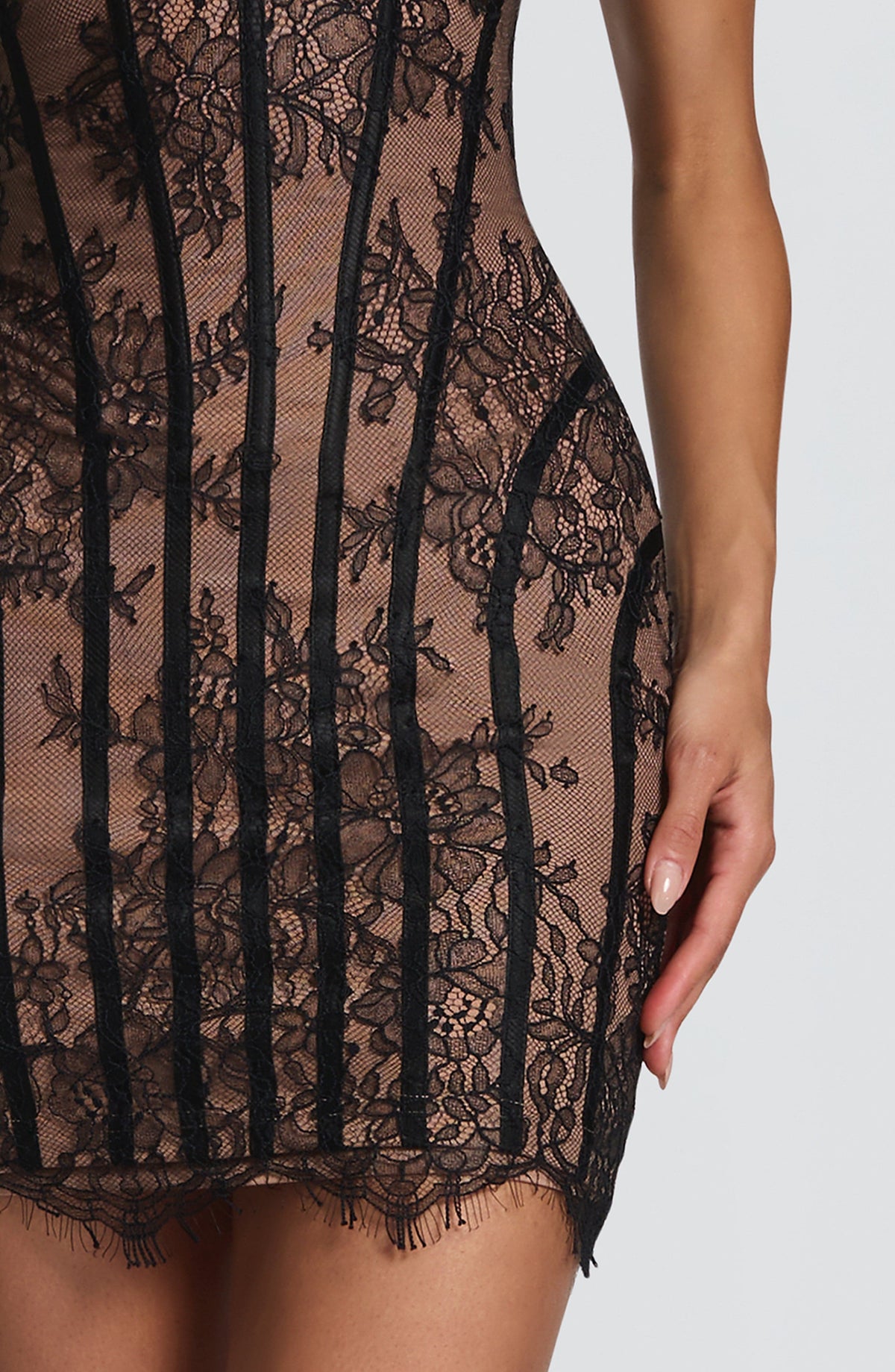 T.X Women's Dress Strapless Bodycon Black Lace Mini Evening Party