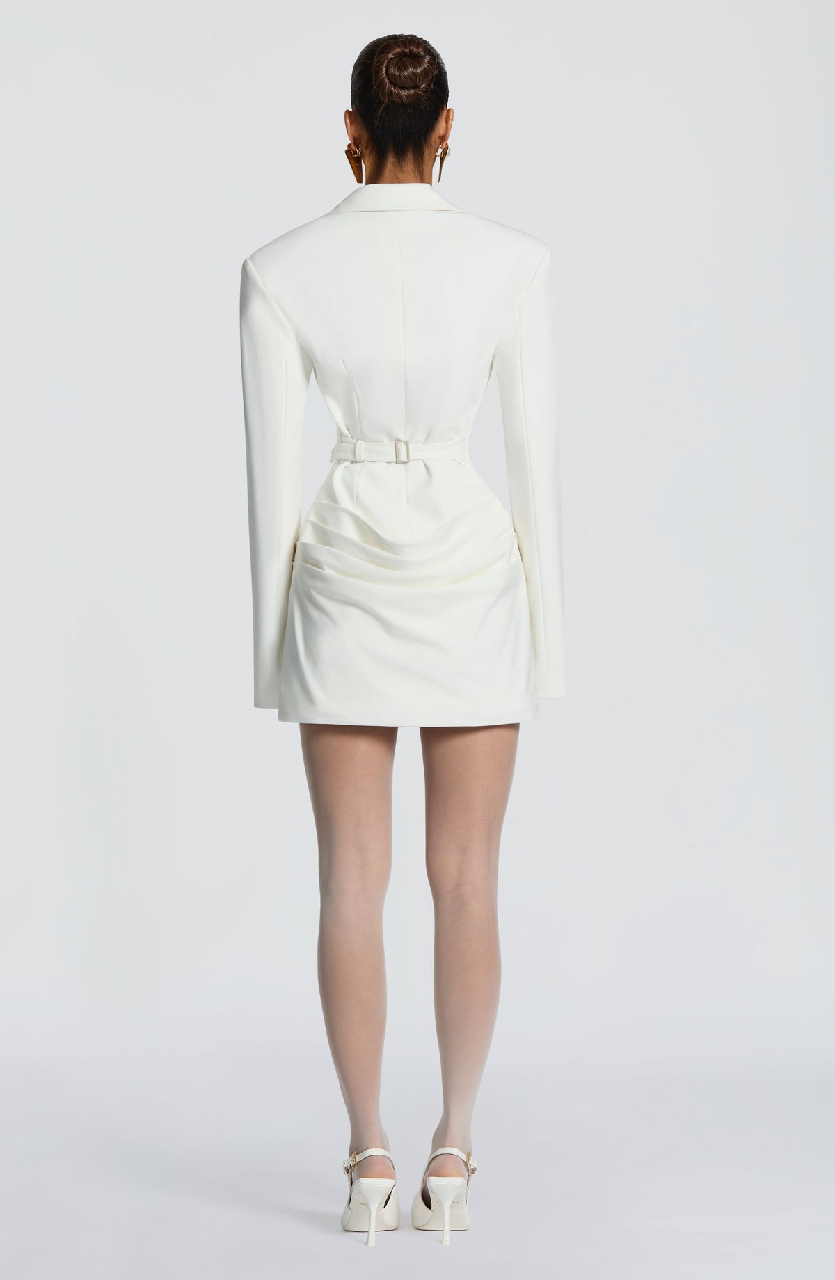 S.M Women's Dress Susie Mini Ivory Woven Suiting Party