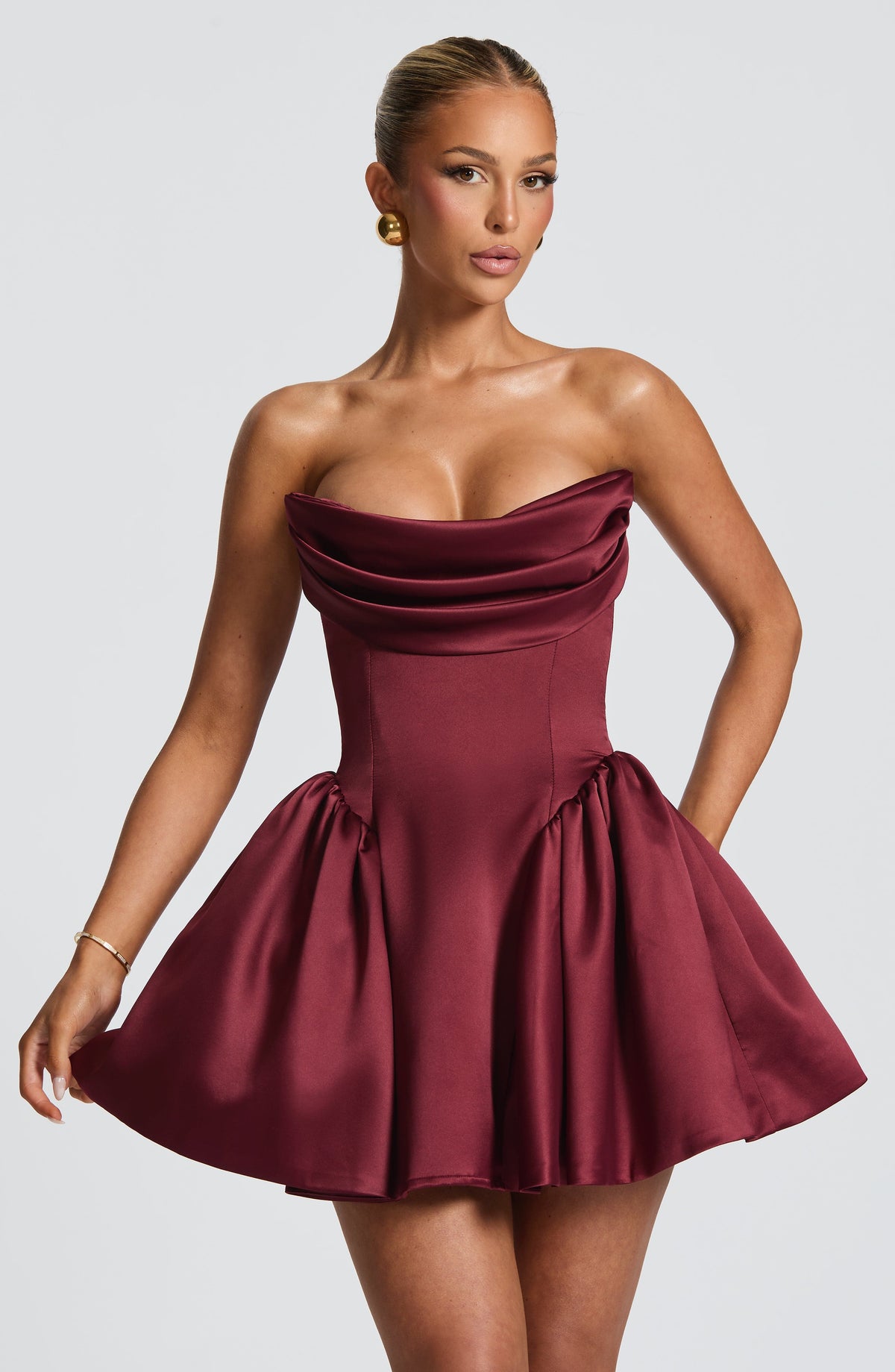 R.F Women's Dress Trinity Cherry Lacquer Satin Party