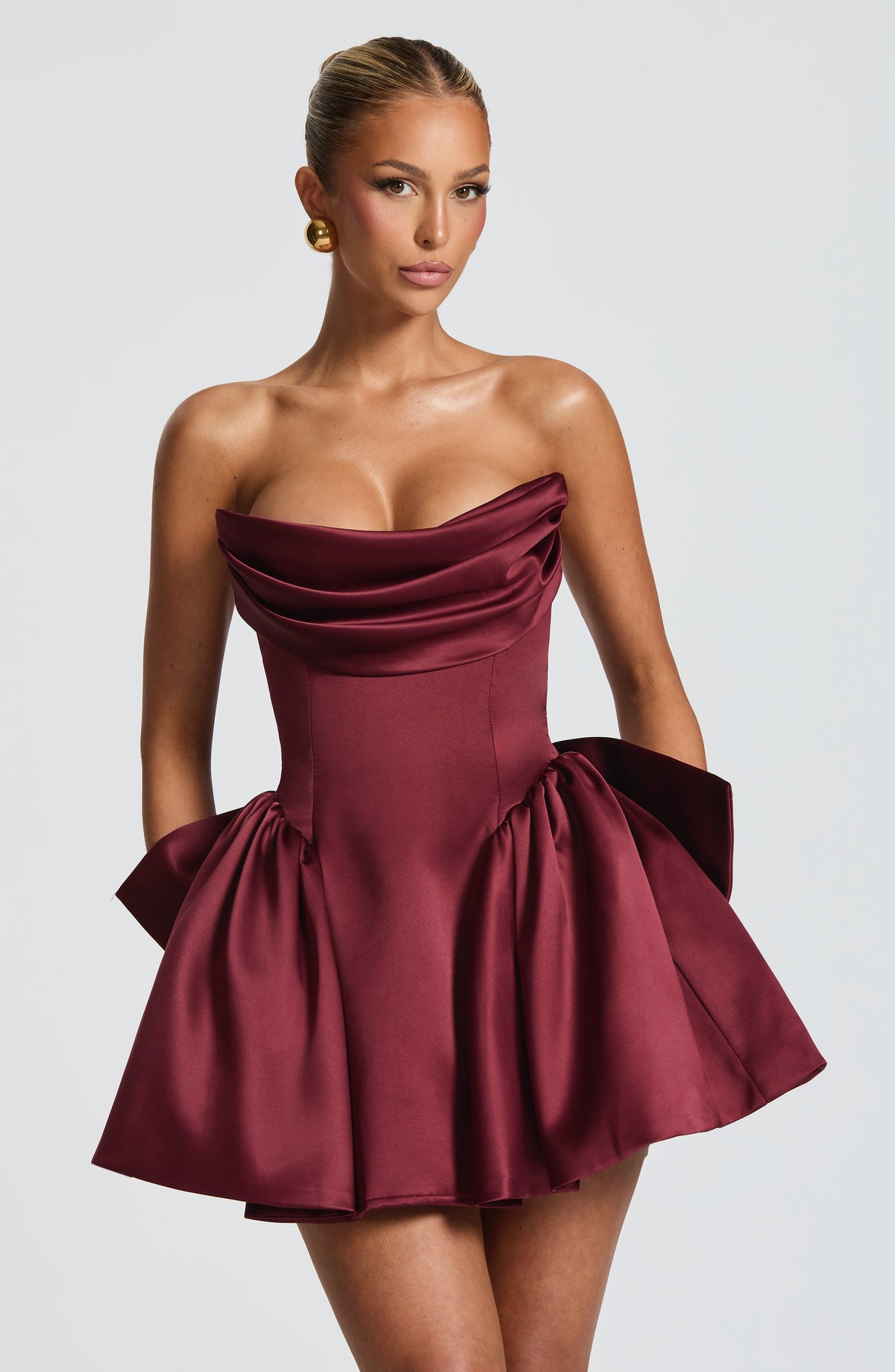 R.F Women's Dress Trinity Cherry Lacquer Satin Party