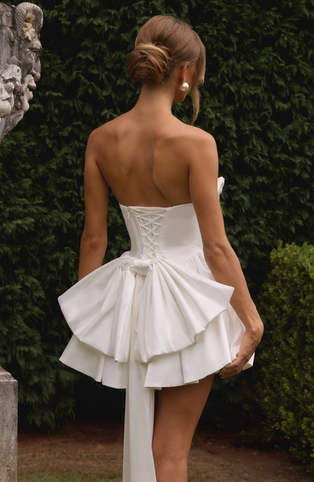 Babyboo Fashion Women's Dress Strapless Cowl Neck Ivory Satin Bridal Party