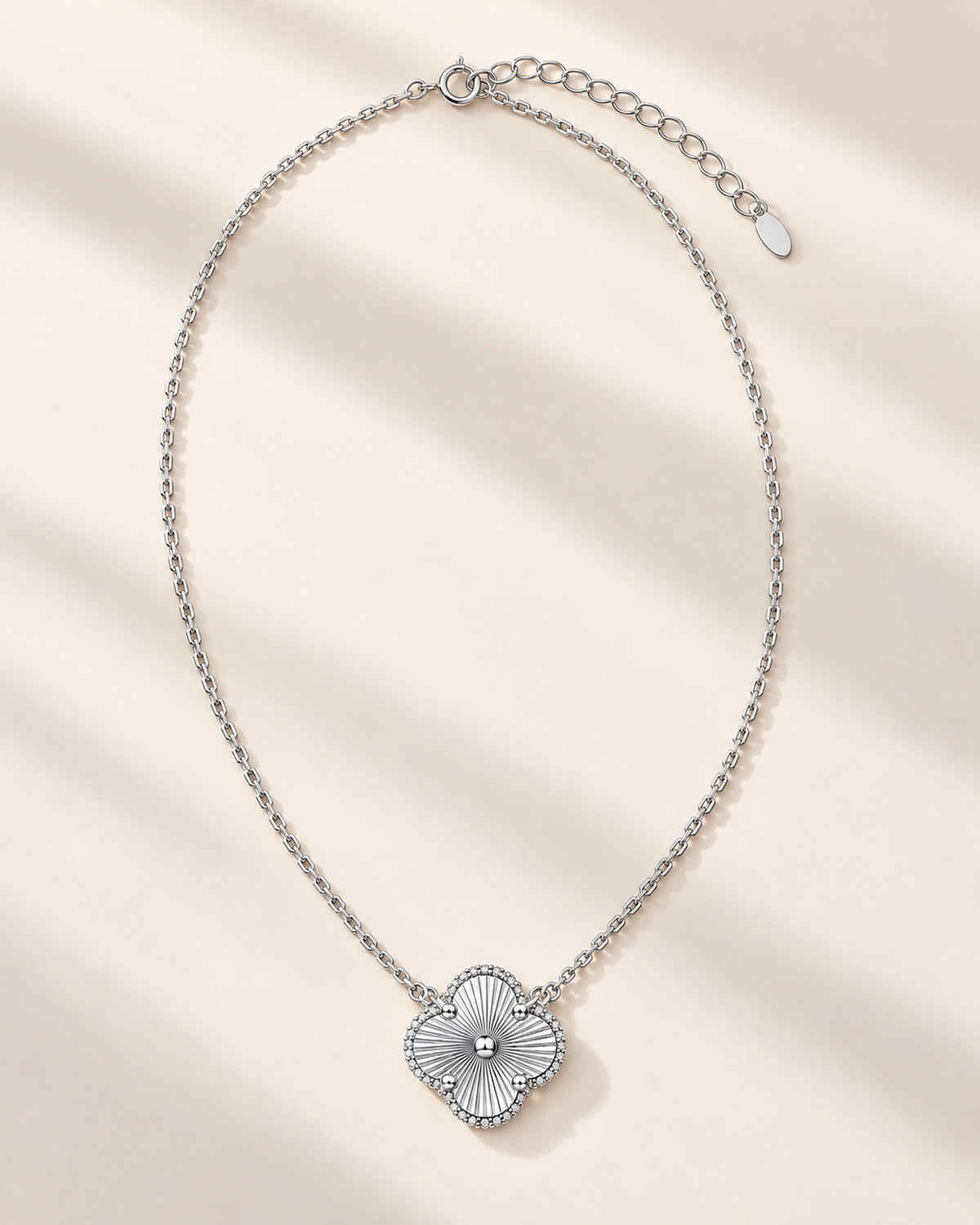Women's moissanite four-leaf clover necklace in S925 sterling silver