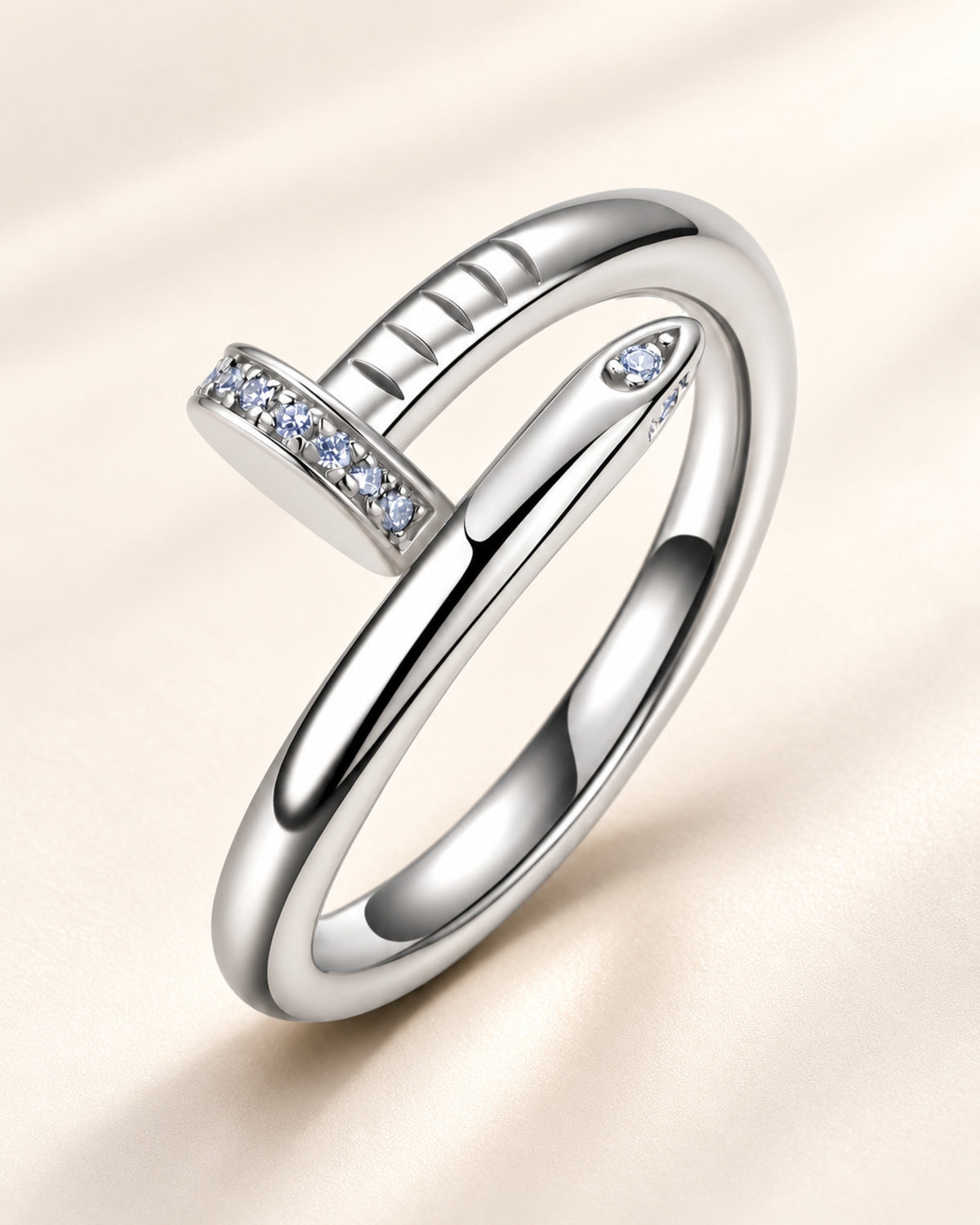 Silver-tone S925 moissanite nail ring product view