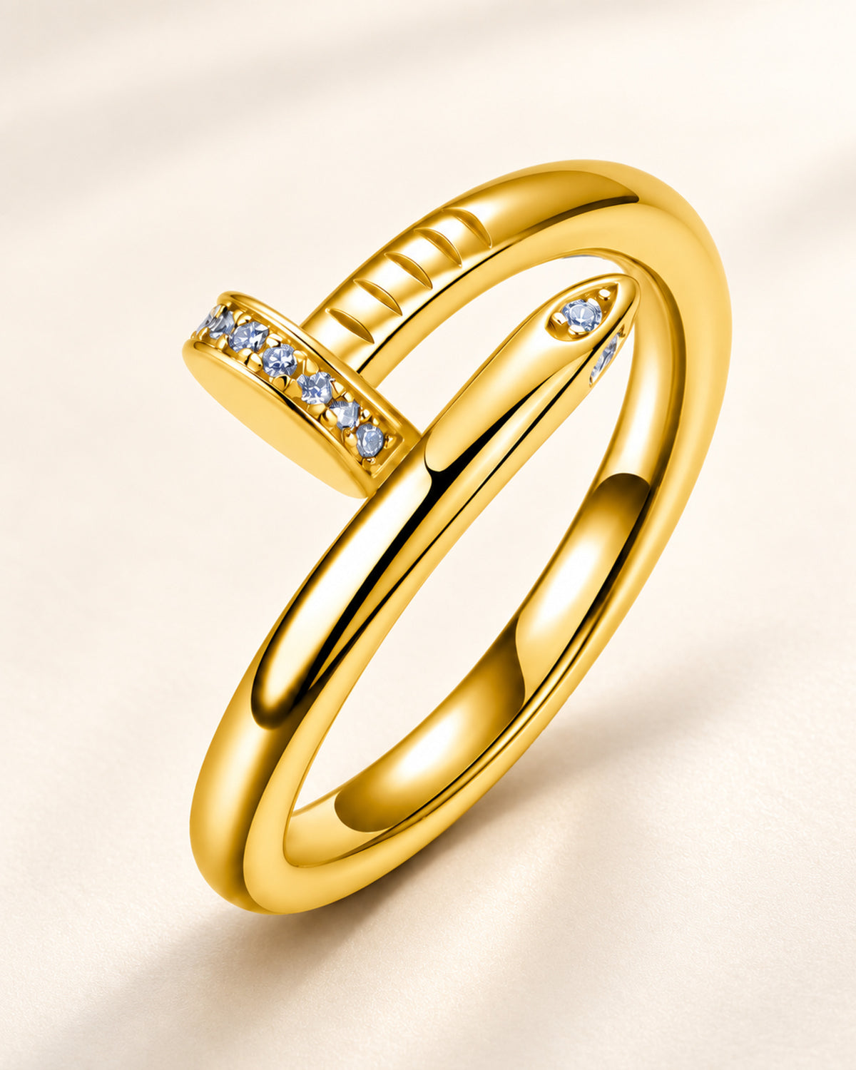 Gold-tone S925 moissanite nail ring product view